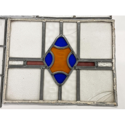 406 - Mixed quantity of stained glass window panels, largest 43cm x 33cm (4)