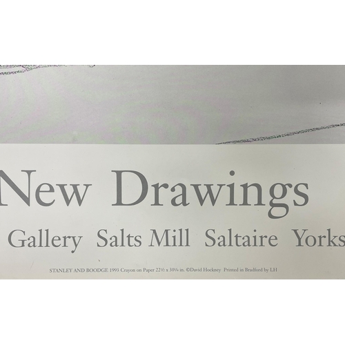 676 - David Hockney (b. 1937) 'New Drawings' Salts Mill 1994 exhibition poster, 83cm x 70cm, unframed