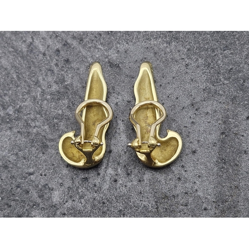 92 - Pair of Tiffany Paloma Picasso 18k stylised earrings, 30mm long, 10.4g, in original box