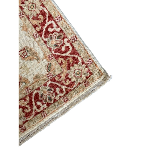 1730 - Turkish Caucasian runner, typical scrolled foliage, cream dye ground, 195cm x 75cm