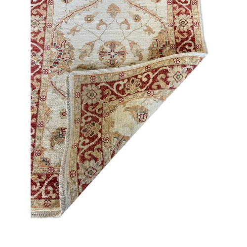 1730 - Turkish Caucasian runner, typical scrolled foliage, cream dye ground, 195cm x 75cm