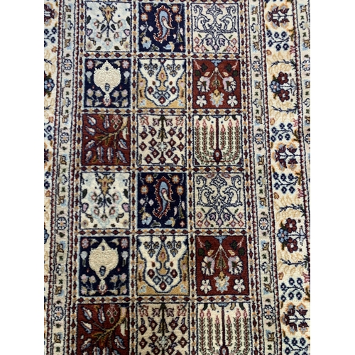 1732 - Persian Moud panel rug, 195cm x 80cm