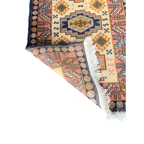 1740 - Turkish three medallion runner, 135cm x 82cm