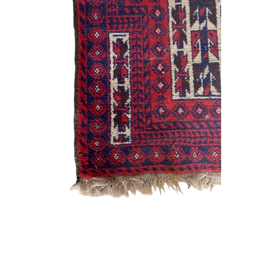 1741 - Persian prayer mat, red ground 142cm x 77cm