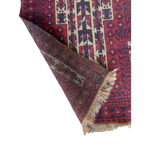 1741 - Persian prayer mat, red ground 142cm x 77cm