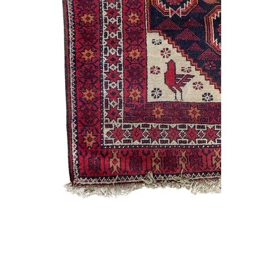 1742 - Handsome Bokhara runner, with unusual bird motifs, red ground, 206cm x 103cm