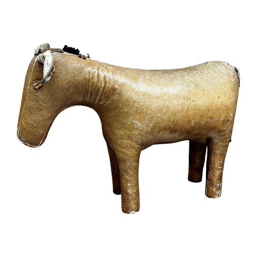 605 - Probably by Liberty - leather donkey footrest 48cm high x 64cm long