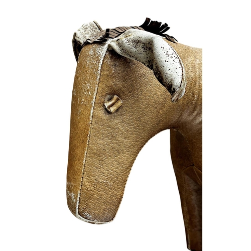 605 - Probably by Liberty - leather donkey footrest 48cm high x 64cm long