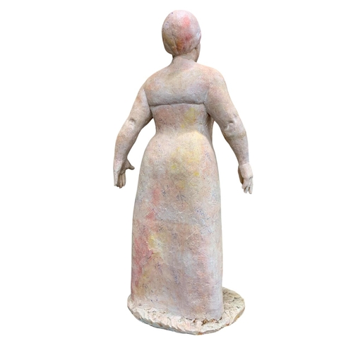 1471 - Deborah McCabe (20th/21st Century) - Standing woman in robe, plaster sculpture H 83cm