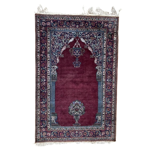 1750 - Persian prayer mat, red ground, 155cm x 100cm