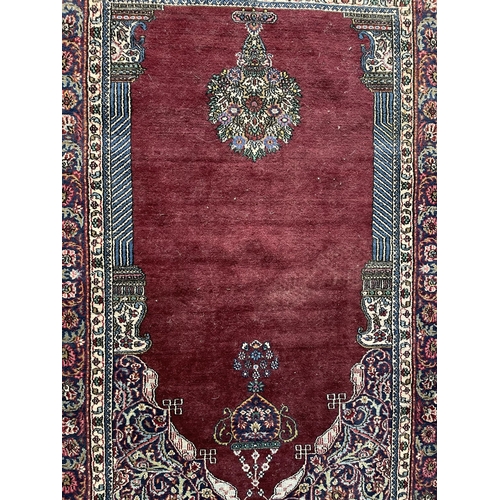 1750 - Persian prayer mat, red ground, 155cm x 100cm