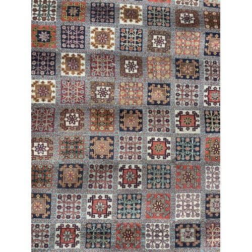 1752 - Persian Moud rug, patchwork type decoration,  200cm x 130cm