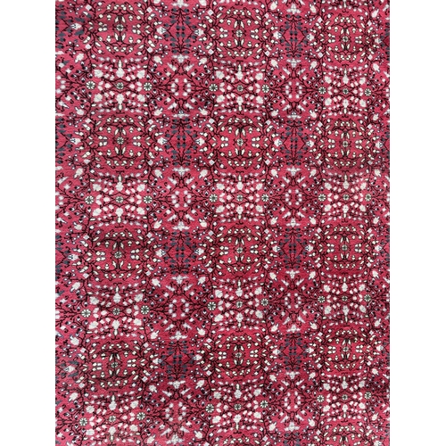 1753 - Persian Mahal rug, geometric design, red ground, 235cm x 175cm