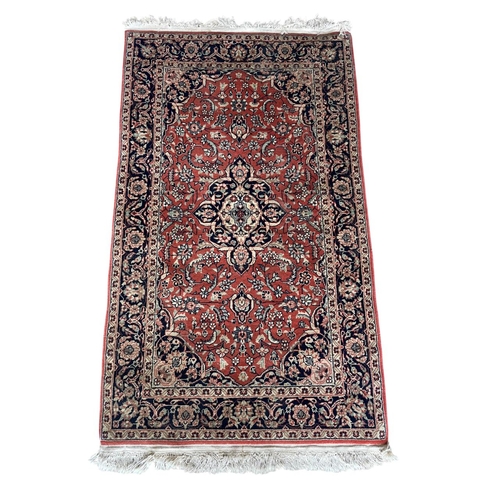 1755 - Keshan rug, red ground, 155cm x 90cm