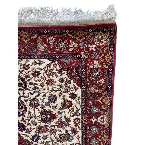 1761 - Persian Isfahan prayer rug, intricate floral decoration, 190cm x 130cm