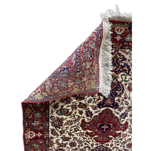 1761 - Persian Isfahan prayer rug, intricate floral decoration, 190cm x 130cm