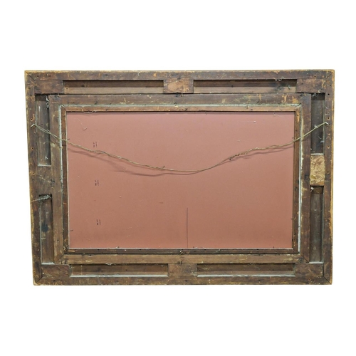 1188 - 19th century gilt and gesso wall mirror with later glass, H 88cm x W 124cm x D 11cm