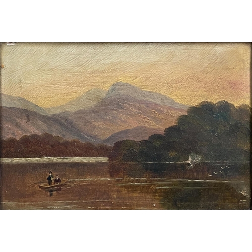 1546 - 19th century Scottish school - pair of loch side landscapes, one with a castle the other with figure... 