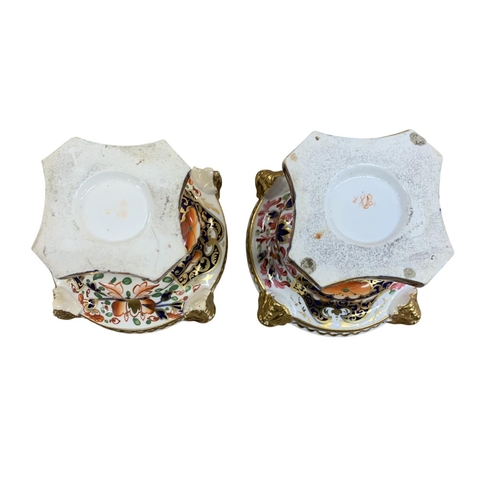 379 - Pair of Royal Crown Derby Imari Pot Pourri, having paw footed base with intricate floral and gold gi... 