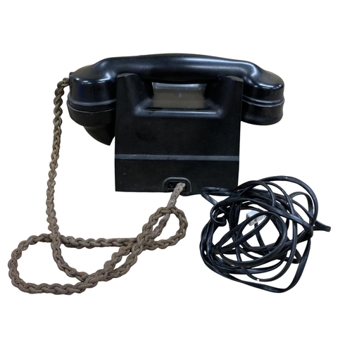 583 - Black bakelite 'Call Exchange' G.P.O rotary dial telephone with integrated draw to front