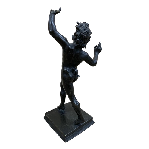 251 - Dancing Faun of Pompeii bronze Grand Tour souvenir sculpture, H 14cm