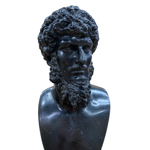 257 - Grand Tour patinated bronze bust of Lucius Aurelius Verus, H 24cm