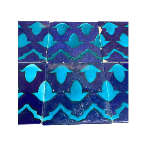 390 - Collection of 1920's Kutahya turquoise and blue pottery tiles, identical to the originals from the t... 