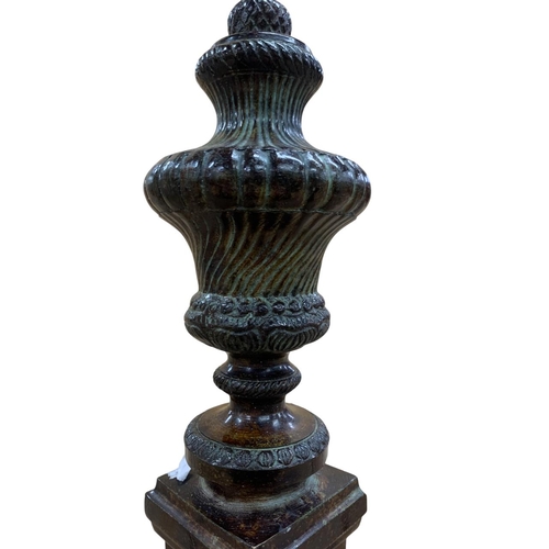 274 - Antique Grand Tour souvenir of bronze urn atop pedestal base, H 28cm