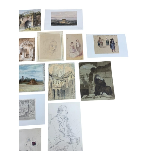 1483 - English 18th/19th century school - assortment of scenic, architectural and portrait paintings, major... 