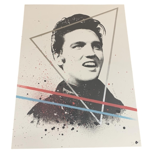 1467 - DOT (British artist) - Elvis Presley portrait, limited edition screenprint, sign and numbered 8/10, ... 