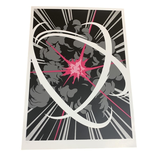 1469 - Pop Art explosion limited edition screenprint, unknown artist, signed and numbered 26/30, 72cm x 50c... 