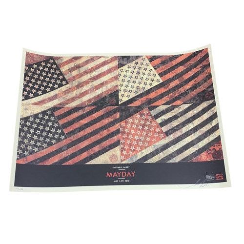 1471 - Shepard Fairey (1970-)  'Mayday Flag', limited edition screenprint, signed and numbered 145/600, 61c... 