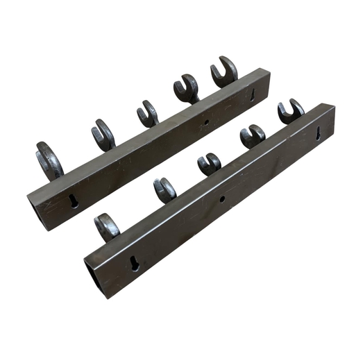 541 - Pair of industrial style five spanner wall hang coat hooks, L 50cm