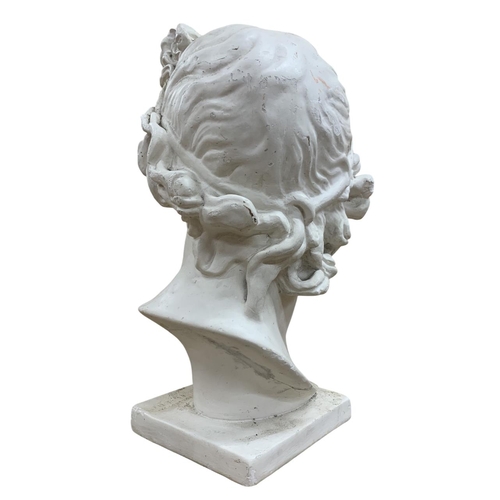 279 - Apollo Del Belvedere chalk head sculpture, a/f, H 51cm