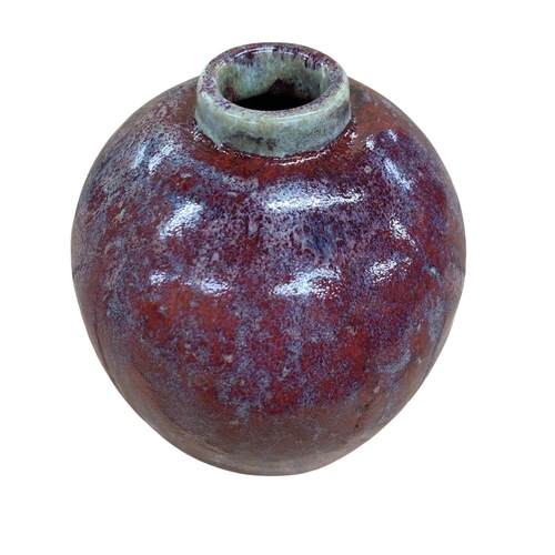 342 - Chinese sang de boeuf glazed ovoid vase, H 22cm x D 15cm