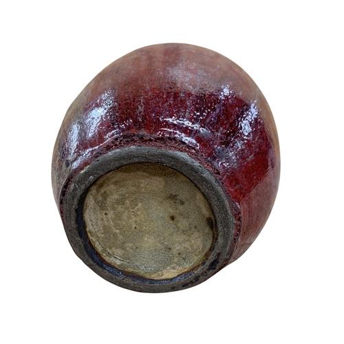 342 - Chinese sang de boeuf glazed ovoid vase, H 22cm x D 15cm