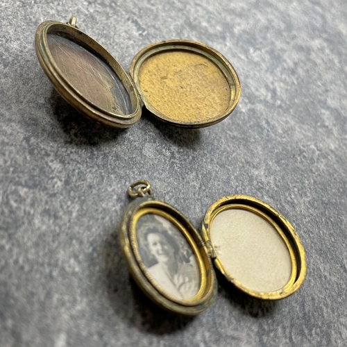 34 - Two Victorian 9ct back and front locket pendants,13.3g