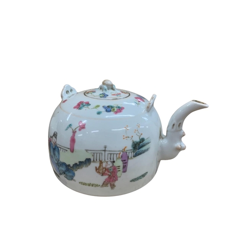 343 - Quantity of Chinese porcelain to include a near pair of 19th century famille rose teapot decorated w... 