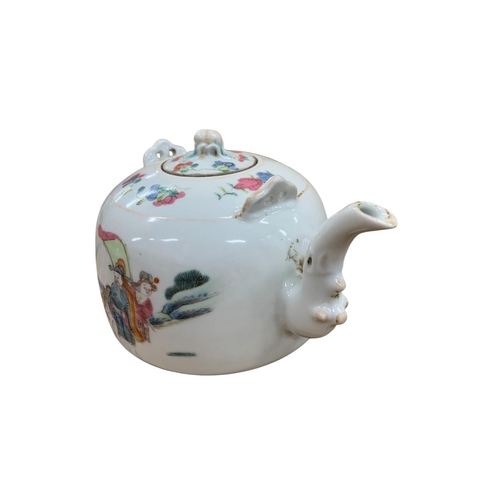 343 - Quantity of Chinese porcelain to include a near pair of 19th century famille rose teapot decorated w... 