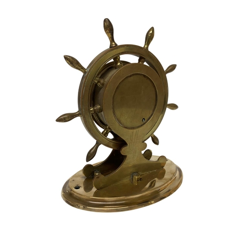 227 - Winston Churchill interest - An exceptional brass ships wheel desktop barometer gifted to Winston Ch... 