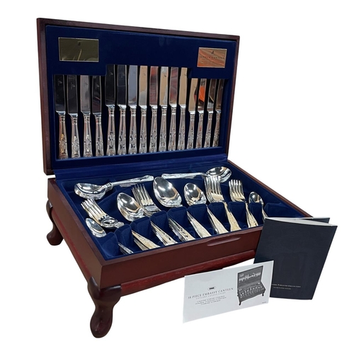 158 - Viners eight person Embassy Canteen of silver-plated cutlery in the Harley Elegance pattern, held in... 