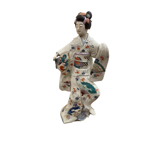 328 - Mixed quantity of Oriental ceramics to include Japanese Geisha lady, two 18th century Chinese blue a... 