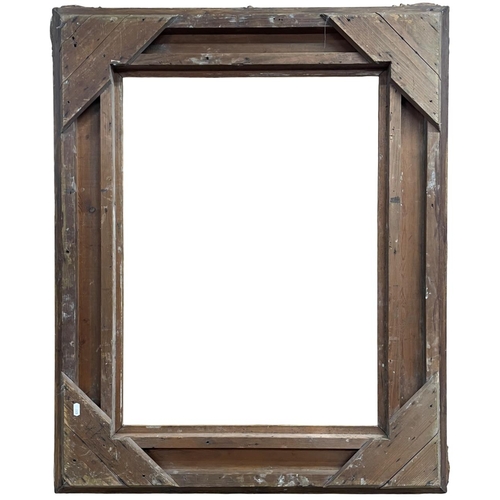 1465 - Large antique gilt and gesso wooden picture frame, external measurement 101cm x 80cm