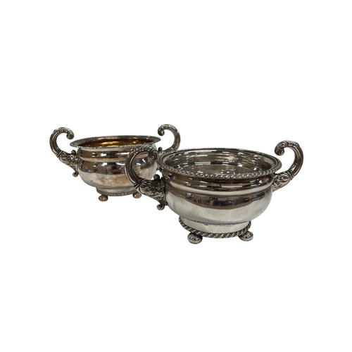 148 - Good selection of antique silver plate to include floral etched claret jug, a Cornucopia and acanthu... 