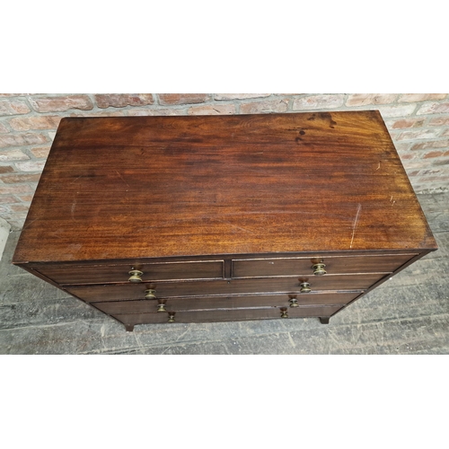 1229 - Good quality Regency mahogany chest of two short over three long drawers, H 105cm x W 108cm x D 51cm