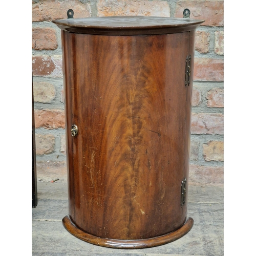 1238 - Collection of 19th century furniture to include a small bow front mahogany corner cupboard, oak wall... 