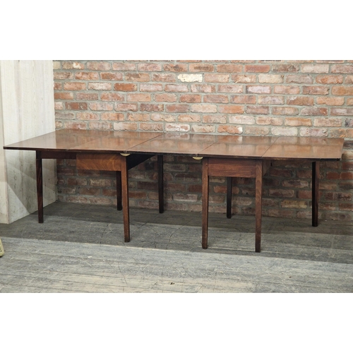 1249 - 19th century mahogany drop leaf extending dining table with single leaf, H 72cm x W 254cm x D 114cm