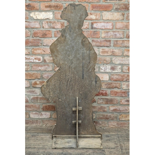 1262 - 20th century painted wooden dummy board / silent companion of a gentleman, H 135cm x W 60cm