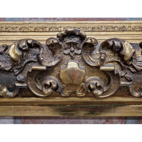 1299 - Good quality Victorian gilt and gesso picture frame with scrolling acanthus detail, H 141cm x W 104c... 