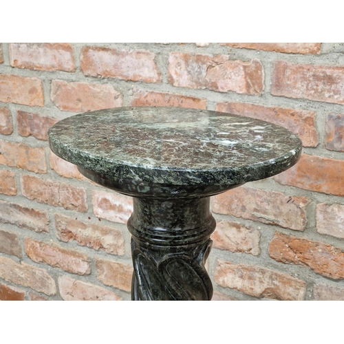 1304 - Vintage three sectional marble column pedestal, H